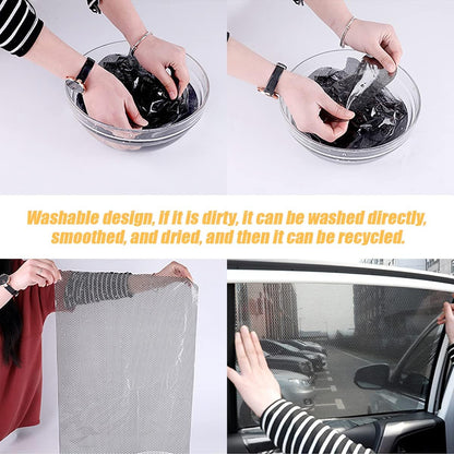 Car Side Window Sunshade, 4 PCS Static Cling Films Stickers Sun Shade UV Rays Privacy Protector, Reuseable Washable Sun Shade for Most Cars, Vhicles, SUV
