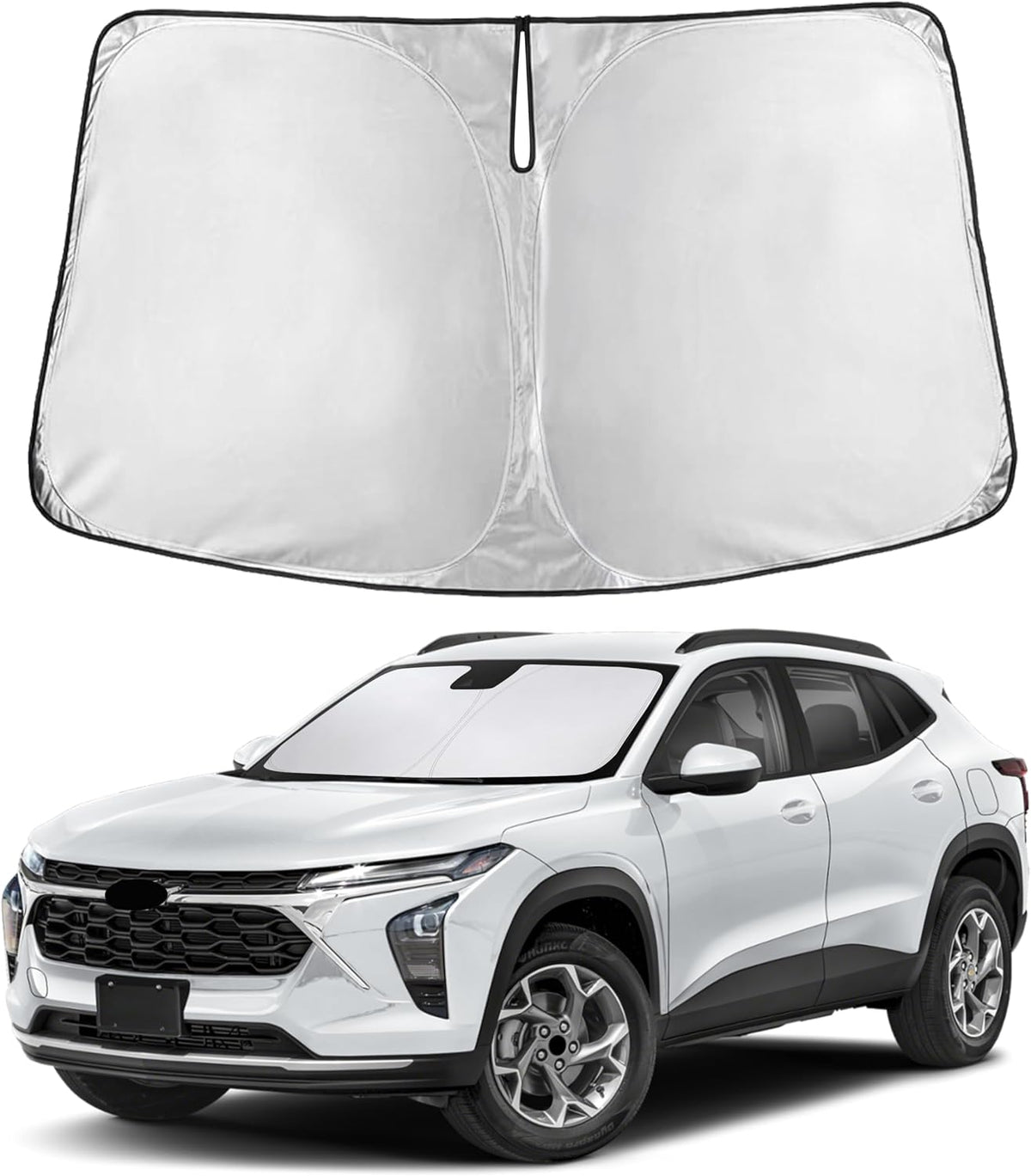 EcoNour Car Windshield Sun Shade | 2025 Upgraded Innovative No-Light-Pass Technology for Maximum Coverage | Foldable Sun Shade Keeps Your Vehicle Cool | Must-Have Car Accessories | Small (59" x 29") - Colors A