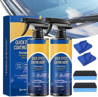 Quick Effect Car Coating Spray 2 Pack, Waterless Wash Polish, Paint Protection and Glass Cleaner