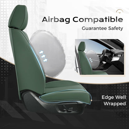 Coverado Seat Covers Full Set, Black Seat Covers for Cars 5 Seats, Car Seat Protector, Waterproof Nappa Leather Car Seat Cushion, Front and Rear Car Seat Cover Fit for Most Sedans SUV Pick-up Truck - Colors A