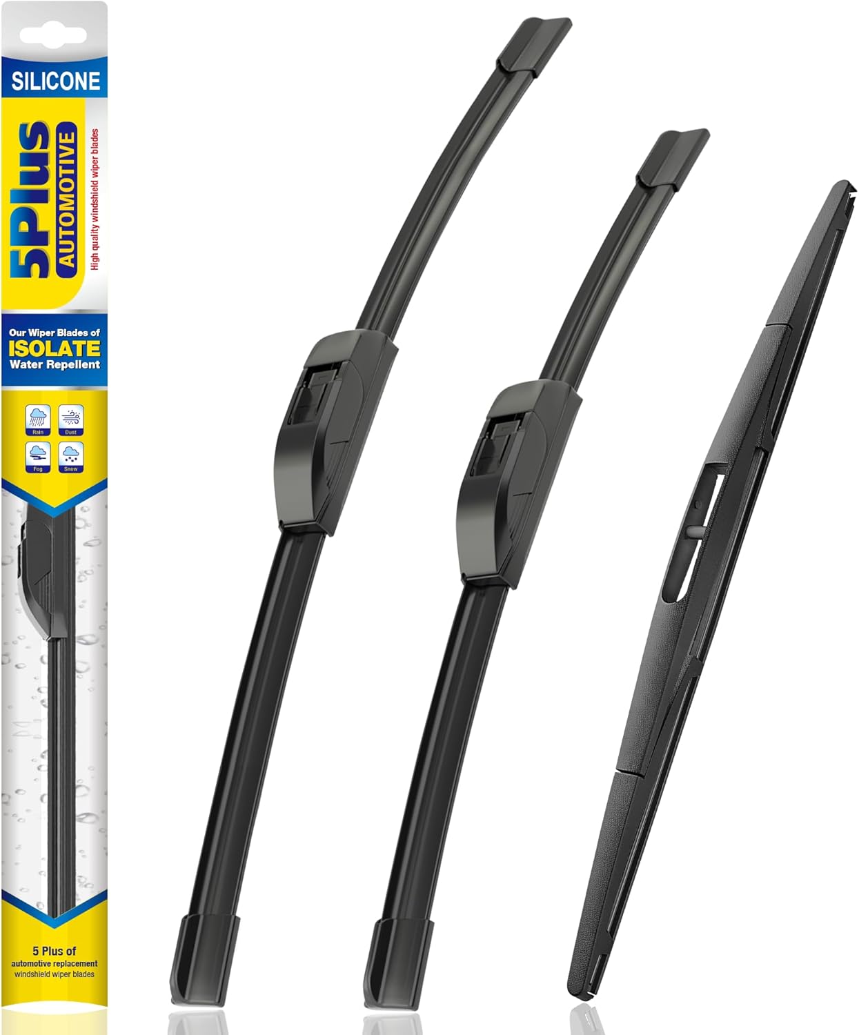 5 PLUS® Silicone Windshield Wipers Replacement for 2019-2024 Toyota RAV4/ 2006-2015 Mazda 5 Wiper Blades(Set of 3), Windshield Wiper Blades For My Car-26"/16"/12" - Colors C