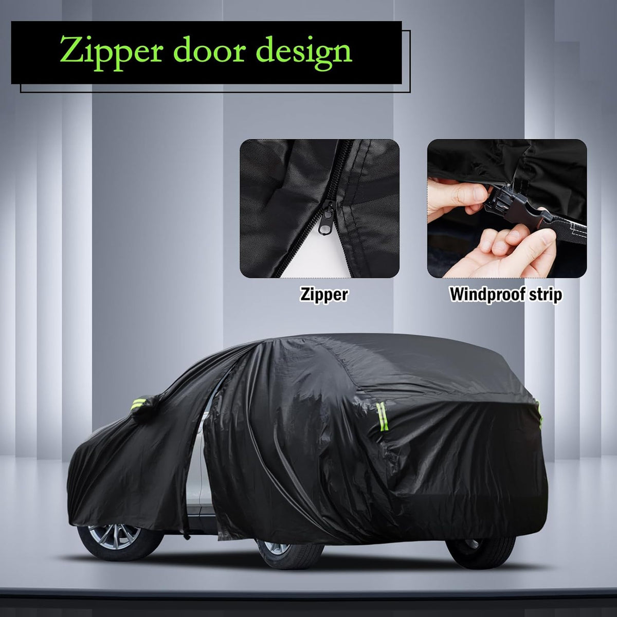 Car Cover Custom Fit for Toyota Corolla 2000-2025, Honda Civic 1991-2025, Waterproof All Weather Full Exterior Cover Rain Sun Protector Car Cover with Door Zipper