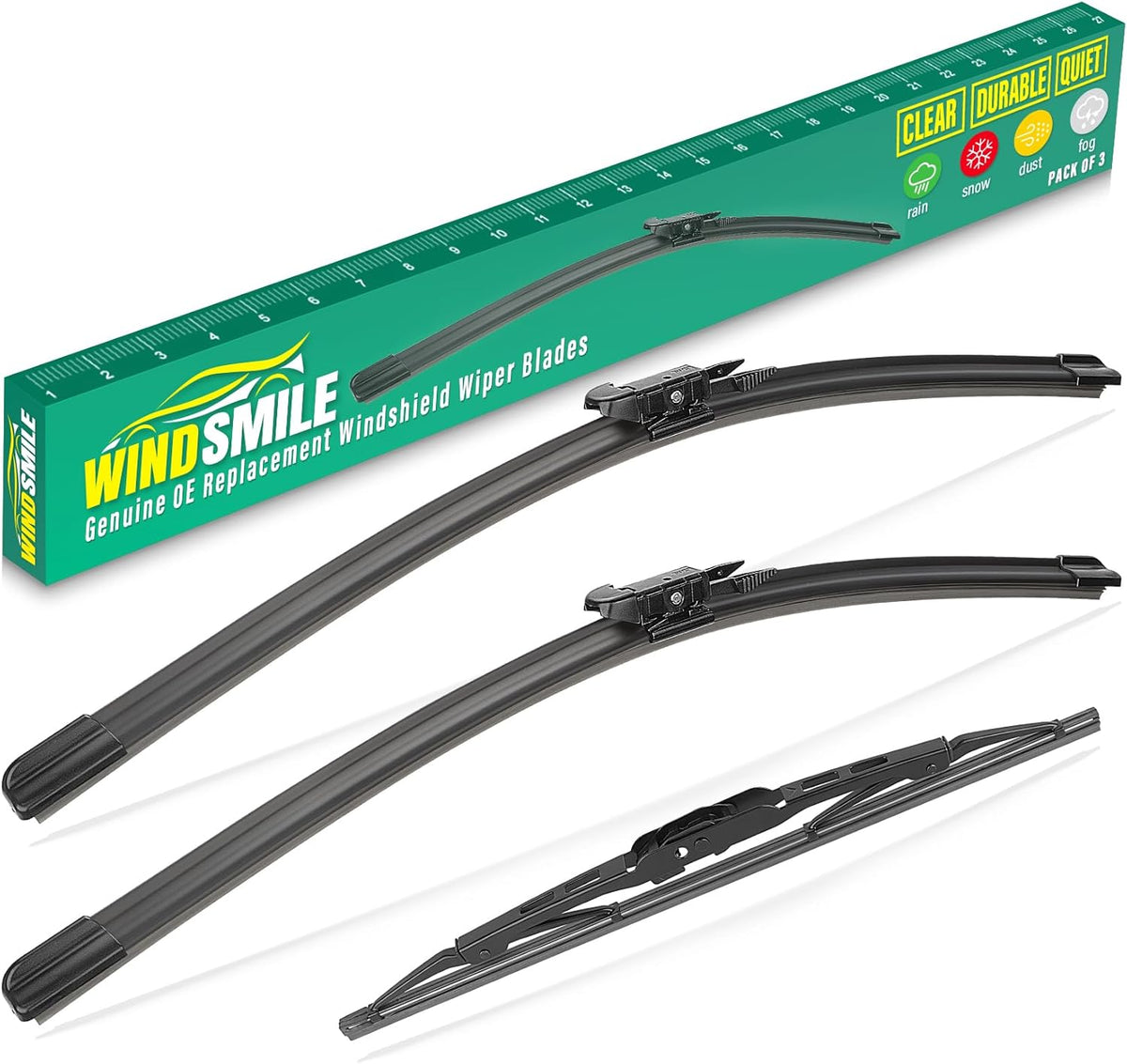 26" 16" 11" Windshield Wiper Blades Replacement for Chevrolet Chevy Trax 2024 2025 2026 Premium All Weather Front Rear Wipers Set - OEM Quality (Pack of 3) - Colors C
