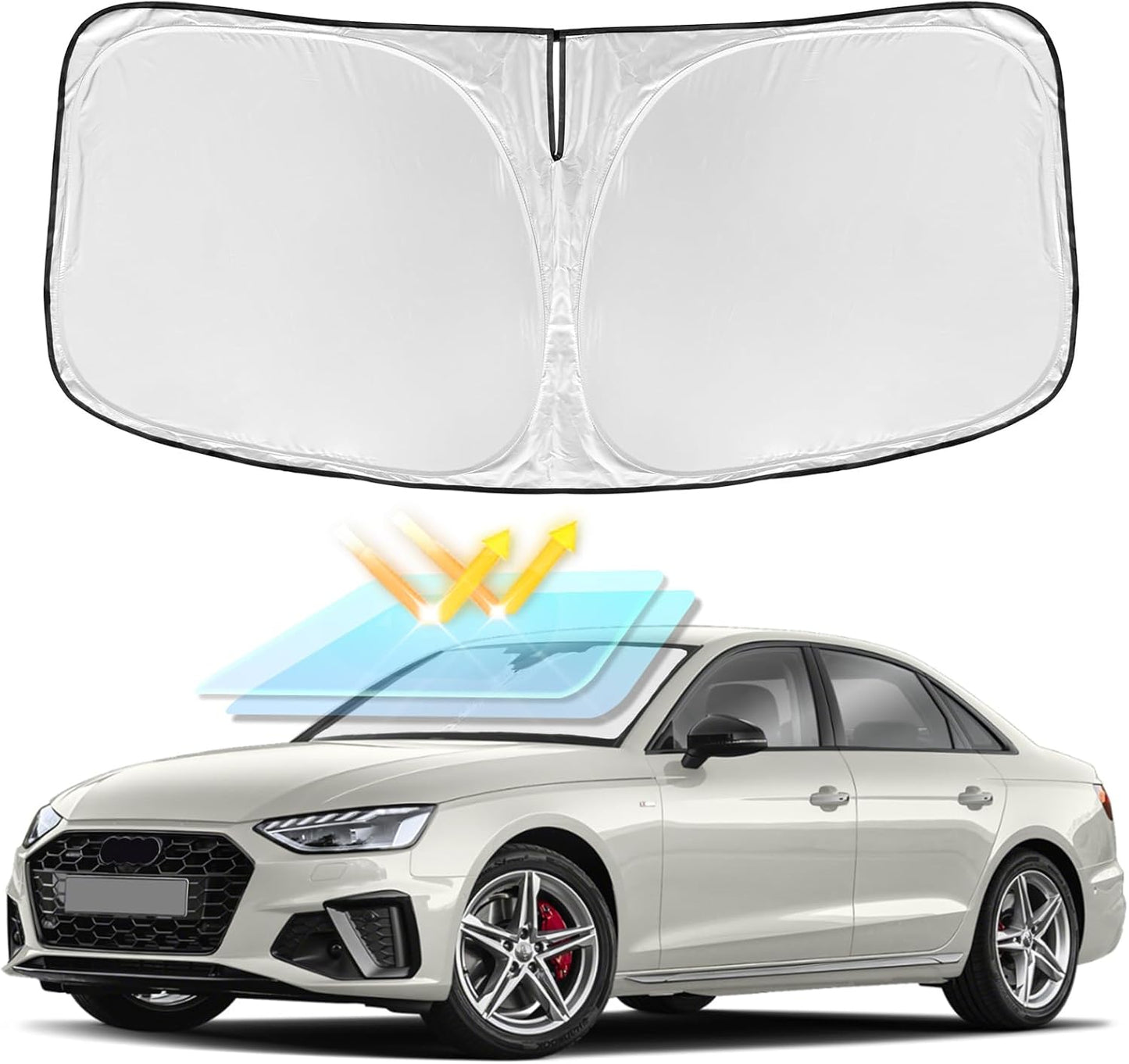 for Toyota Tacoma 2016-2023 2024 2025 2026 Sun Shade Sunshade Windshield Cover - 4 Layers Front Window Shade Custom Fit Tacoma 2Dr 4Dr Pickup Sun Visor 240T Shade Blocks UV Rays Car Accessories - Colors C