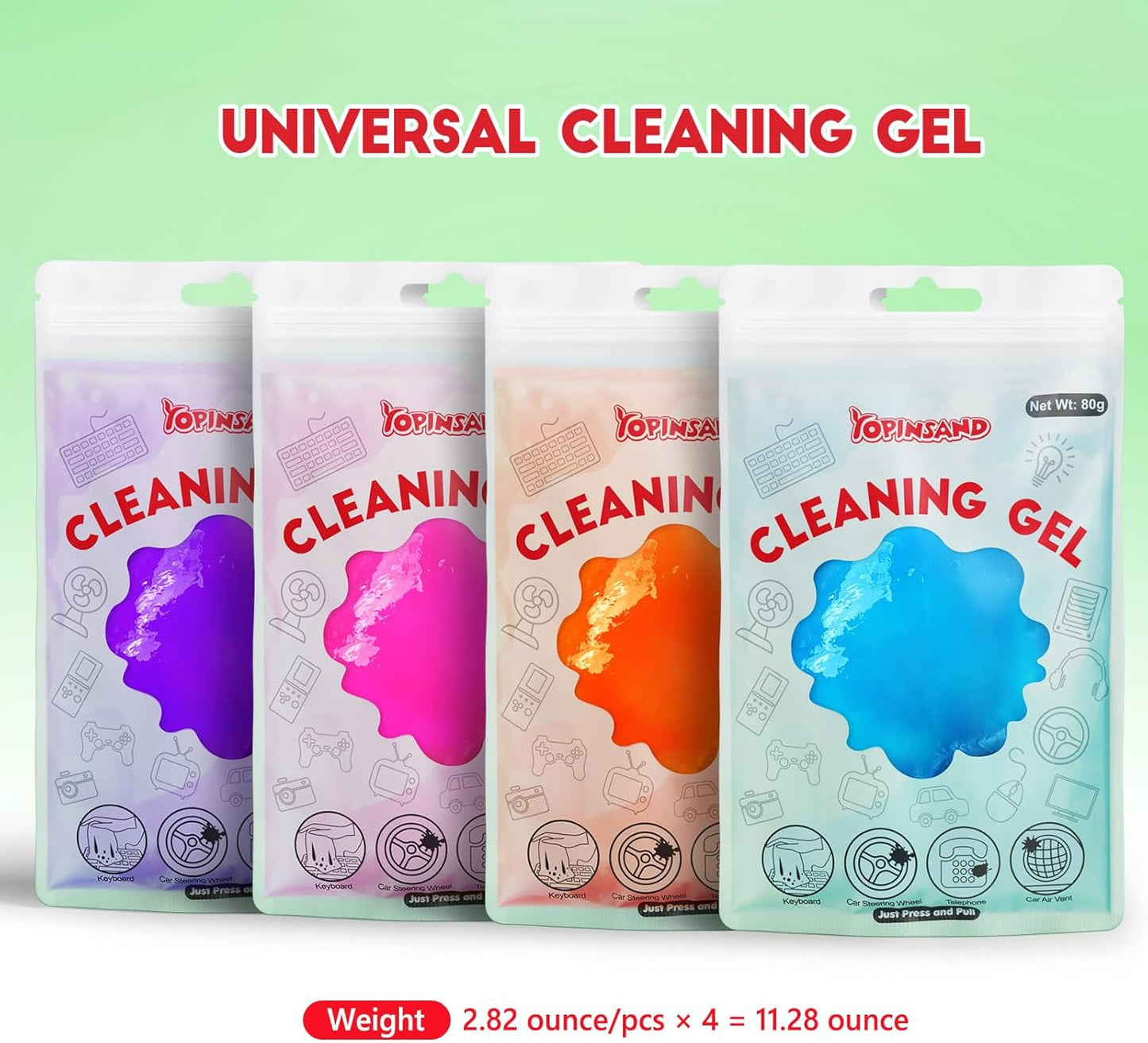 YOPINSAND Car Cleaning Gel, 2 Pack Car Cleaning Putty, Universal Auto Deatiling Tools, Reusable Interior Cleaner for Car Keyboard Air Vent, Car Slime Cleaner Dust Cleaning Gel