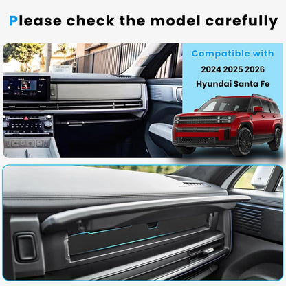 Glove Box Divider Organizer Compatible with 2024 2025 2026 Hyundai Santa Fe Insert Divider Tray ABS Secondary Storage Interior Accessories