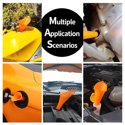 Oil Funnel 3-Pack, Multi Function Plastic Long Neck Oil Funnel - for All Automotive Oils Lubricants Engine Oils Water Diesel Fuel Kerosene