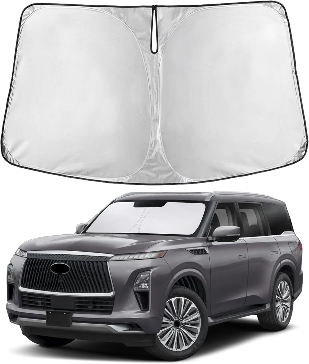 EcoNour Car Windshield Sun Shade | 2025 Upgraded Innovative No-Light-Pass Technology for Maximum Coverage | Foldable Sun Shade Keeps Your Vehicle Cool | Must-Have Car Accessories | Small (59" x 29") - Colors C