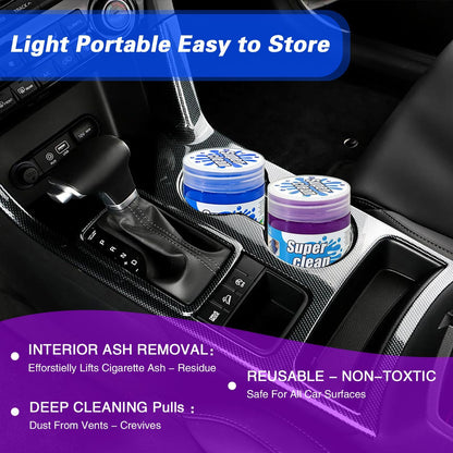 2-Pack Car Cleaning Gel, Universal Interior Detailing Putty Slime, Dust Remover for Car Vents, Dashboard & Keyboard, Ideal Gift for Men & Women