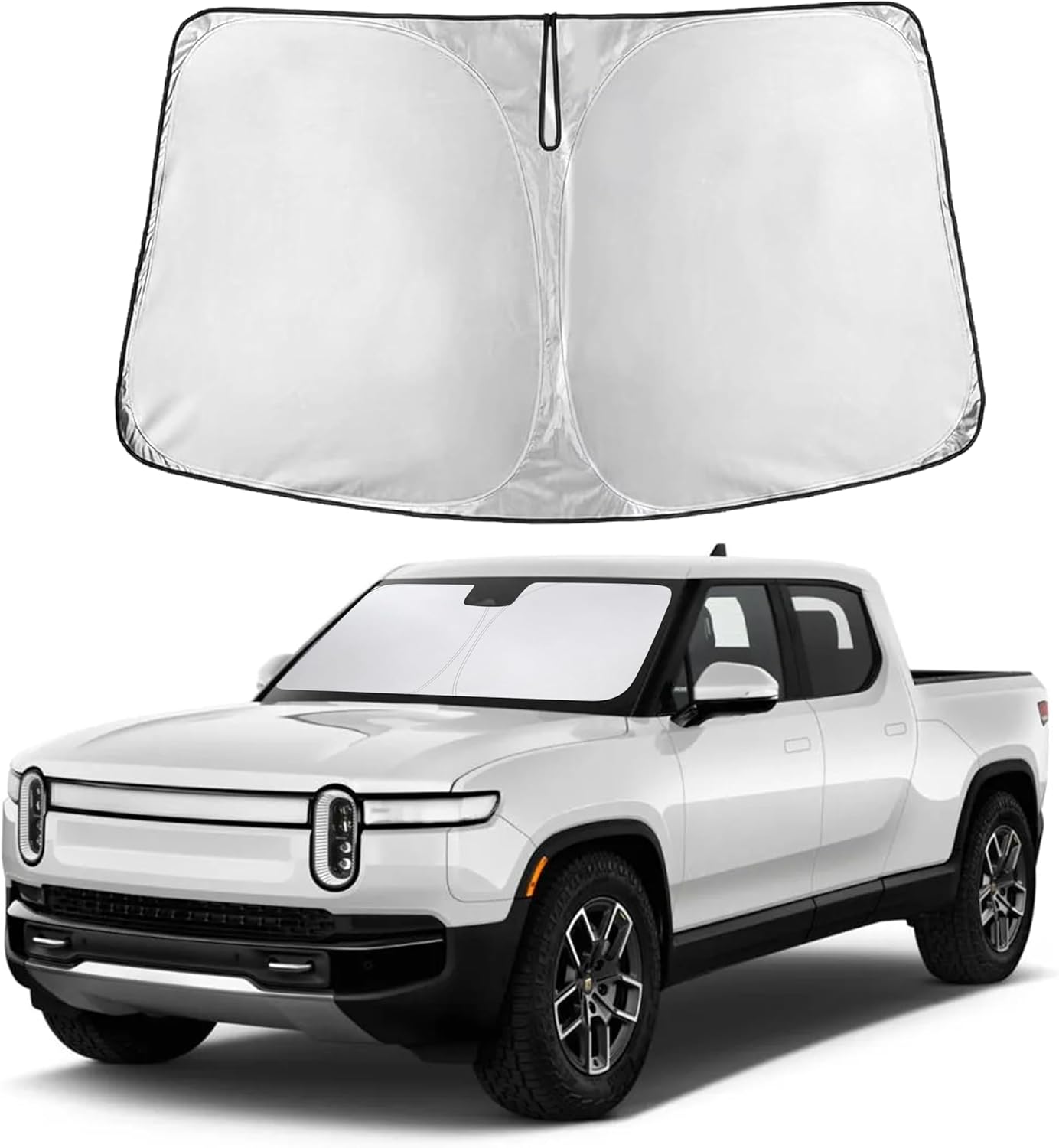 EcoNour Car Windshield Sun Shade | 2025 Upgraded Innovative No-Light-Pass Technology for Maximum Coverage | Foldable Sun Shade Keeps Your Vehicle Cool | Must-Have Car Accessories | Small (59" x 29") - Colors K
