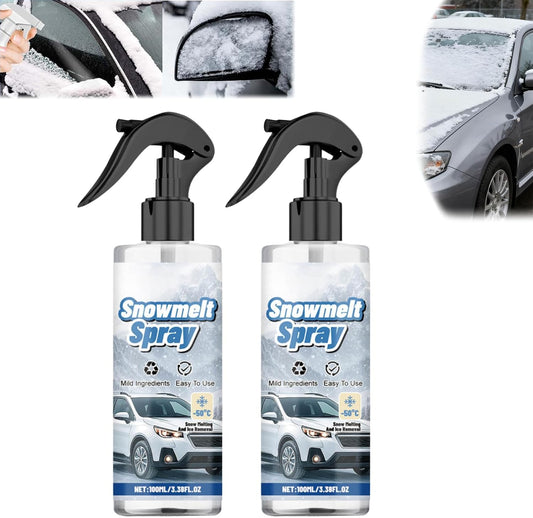 Windshield Deicer Spray for Car, Multi-Surface De-ice Spray Melts Ice & Frost, Safe for Windows, Mirrors, Headlights, Door Locks, Essential Winter Car Care Product (2)