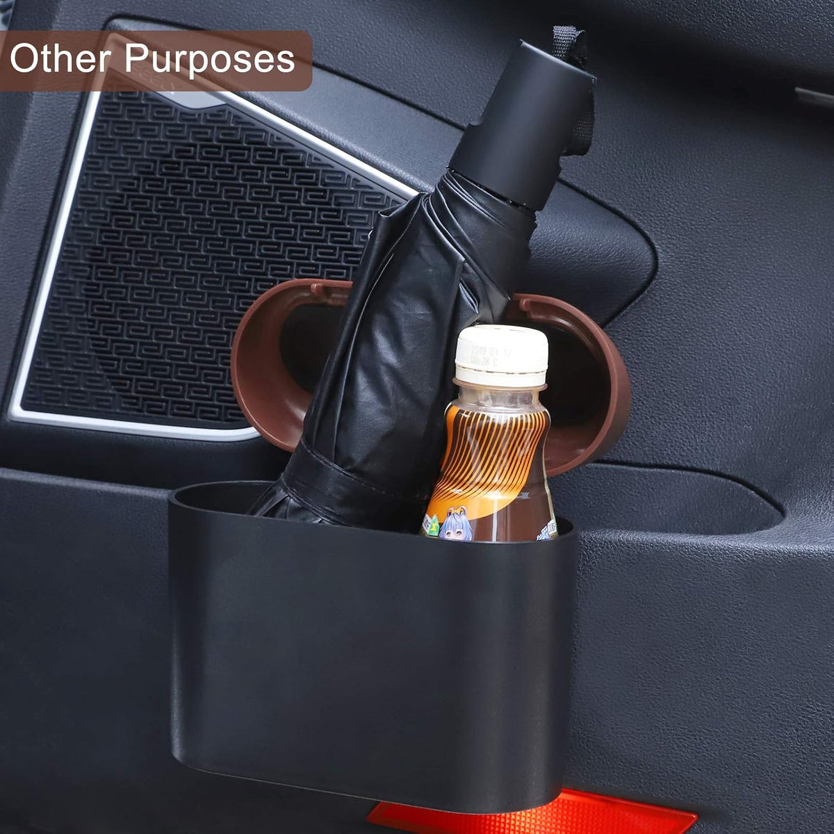 Accmor Car Trash Can with Lid, Mini Auto Dustbin Garbage Organizer Holder 2 Packs, Automotive Storage Container Bin with 60 Pcs Bags for Vehicle, Home, Office