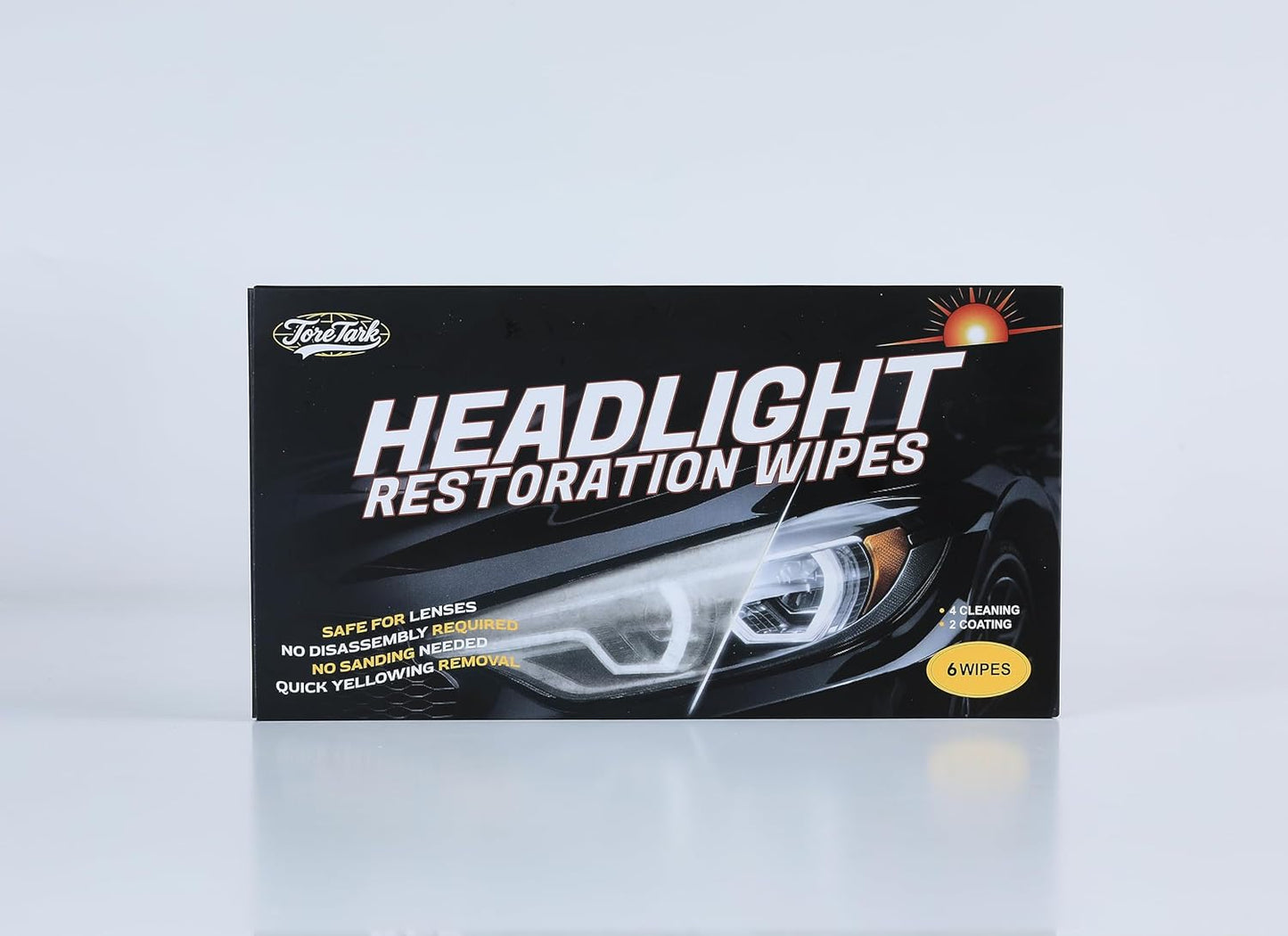 toretark Headlight Restoration Kit Wipes, 5-Min Fix, Restoring to Like-New Condition, Safe for OEM Lens, Headlight Restoration Wipes & Cleaning Wipes, Headlight Cleaner and Restorer Kit