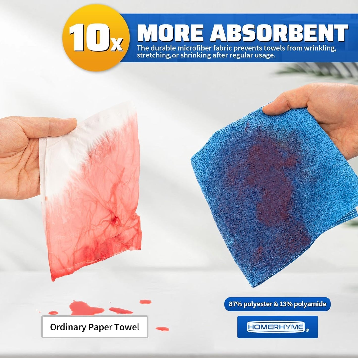 Microfiber Cleaning Cloth, 100 Pack Cleaning Rags Microfiber Towel Bulk Absorbent Lint-Free Wash Cloths, All-Purpose Shop Towels for Cars, Automotive, Garage, Home & Kitchen 11.5"*11.5"