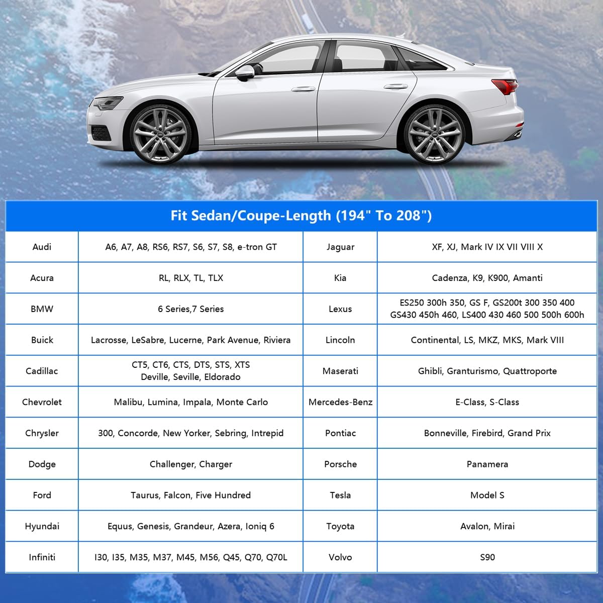 GUNHYI Car Cover for Automobiles All Weather Waterproof, Universal Fit Sedan Chevrolet Corvette, Ford Fusion, Kia Stinger, Nissan Maxima, Buick Regal, Subaru Legacy, Honda Accord etc.