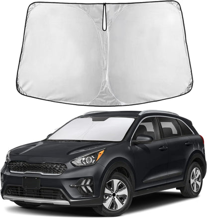 EcoNour Car Windshield Sun Shade | 2025 Upgraded Innovative No-Light-Pass Technology for Maximum Coverage | Foldable Sun Shade Keeps Your Vehicle Cool | Must-Have Car Accessories | Small (59" x 29") - Colors L