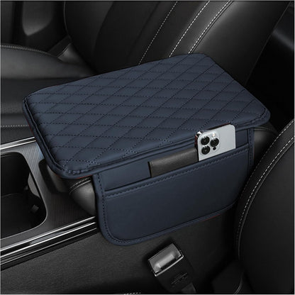 Stacool Upgraded Car Center Console Cover,Microfiber Leather Car Armrest Cover Cushion with 2 Storage Bags,Universal Car Armrest Storage Box (Black)