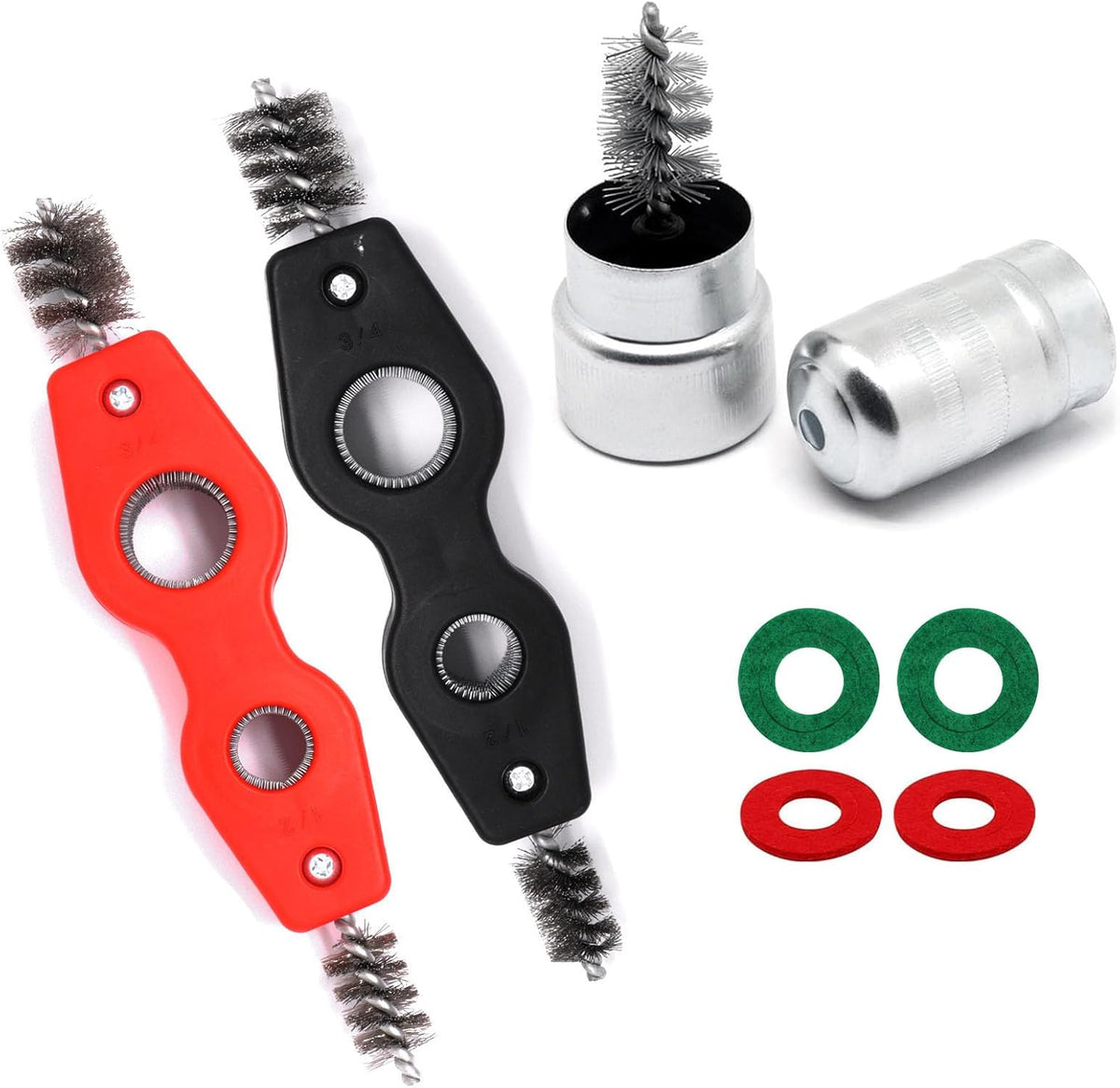 Battery Terminal Cleaner Kit, Battery Terminal Brush & 4 in 1 Copper Tubing Brush & 2pcs Anti-Corrosion Fiber Washers