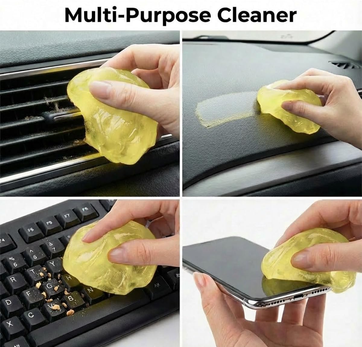 4PCS Car Cleaning Gels, Universal Automotive Air Vent Dust Cleaning Putty, Reusable Auto Interior Detailing Slime Supplies, Fit for Dashboards, Cup Holders (Colorful)