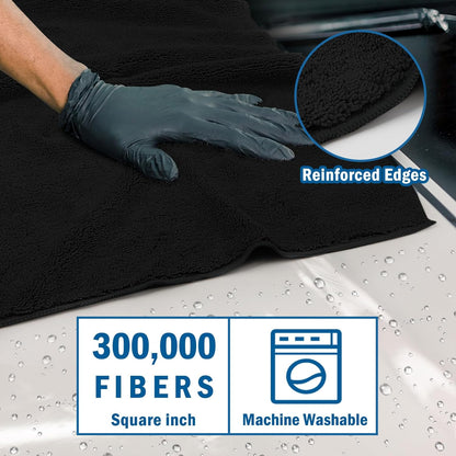 HOMEXCEL Professional Large Microfiber Car Drying Towels 2 Pack, Lint Free, Scratch Free, Highly Absorbent Drying Towel for Cars, SUVs, RVs, Trucks, and Boats,31" x 24",Grey