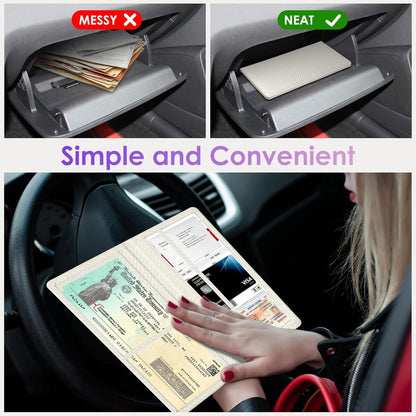 Car Registration and Insurance Holder，Colour Patterns Men Women Car License Document Registration and Insurance Card Holder