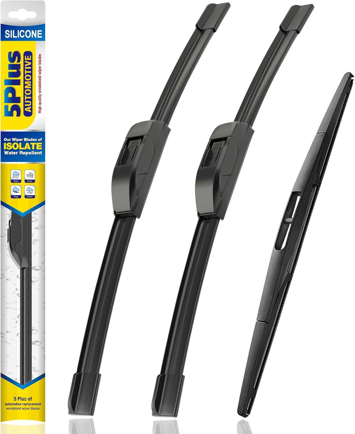 5 PLUS® Silicone Windshield Wipers Replacement for 2019-2024 Toyota RAV4/ 2006-2015 Mazda 5 Wiper Blades(Set of 3), Windshield Wiper Blades For My Car-26"/16"/12" - Colors B