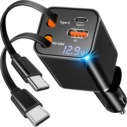 [Apple MFi Certified] iPhone 17 Car Charger, Linocell 90W USB C Car Charger Dual PD Power Cigarette Lighter Adapter with 2Pack Type C Braided Cable for iPhone 17/17 Pro Max/16/15/Galaxy S26/S25/Pixel