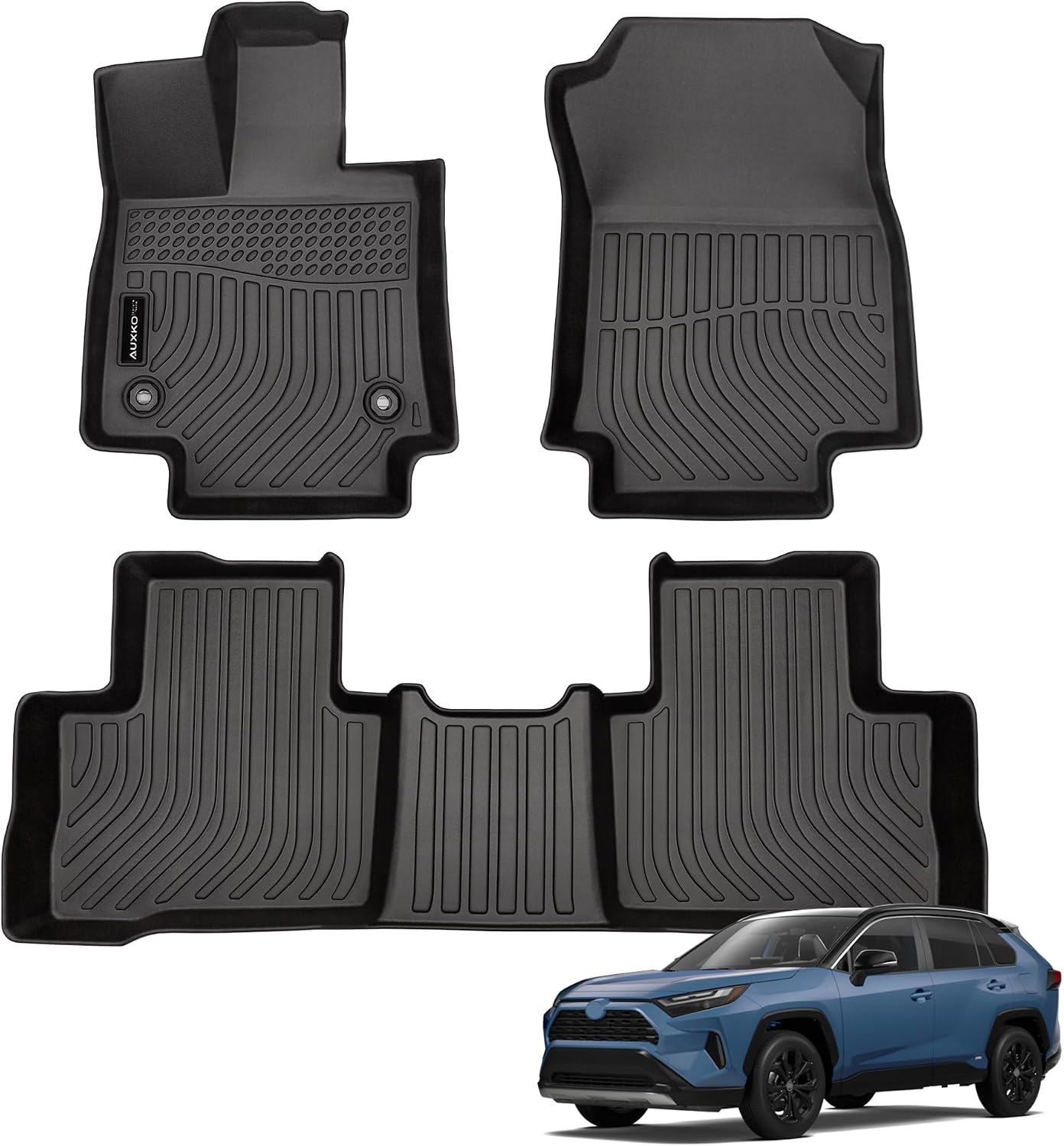All Weather Floor Mat Fit for Toyota Corolla(Include Hybrid Exclude Hatchback) 2026 2025-2020 TPE Rubber Liners Corolla Accessories All Season Guard Odorless Anti-Slip Liner Black