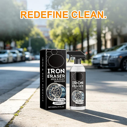 Iron Eraser Rust Remover Spray, 2026 New Professional Automotive Surface Metal Cleaner for Car Wheels and Paint, Fast Acting Rust and Brake Dust Remover (1 pcs, 4 Fl Oz)