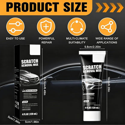 2pcs SCRATCHREMOVAL Wax Car Scratch Remover Wax,Universal Premium Polishing Compound for Deep Scratches,Car Scratch Repair Tool, (120 Ml) 4 Fl Oz with Sponge+ rag