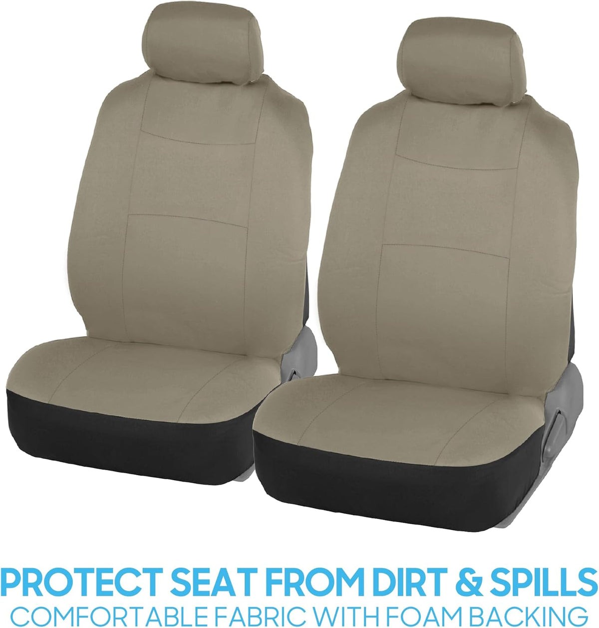 BDK PolyPro Car Seat Covers Full Set in Charcoal on Black – Front and Rear Split Bench for Cars, Easy to Install Cover Set, Accessories Auto Trucks Van SUV