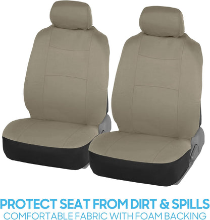 BDK PolyPro Car Seat Covers Full Set in Charcoal on Black – Front and Rear Split Bench for Cars, Easy to Install Cover Set, Accessories Auto Trucks Van SUV