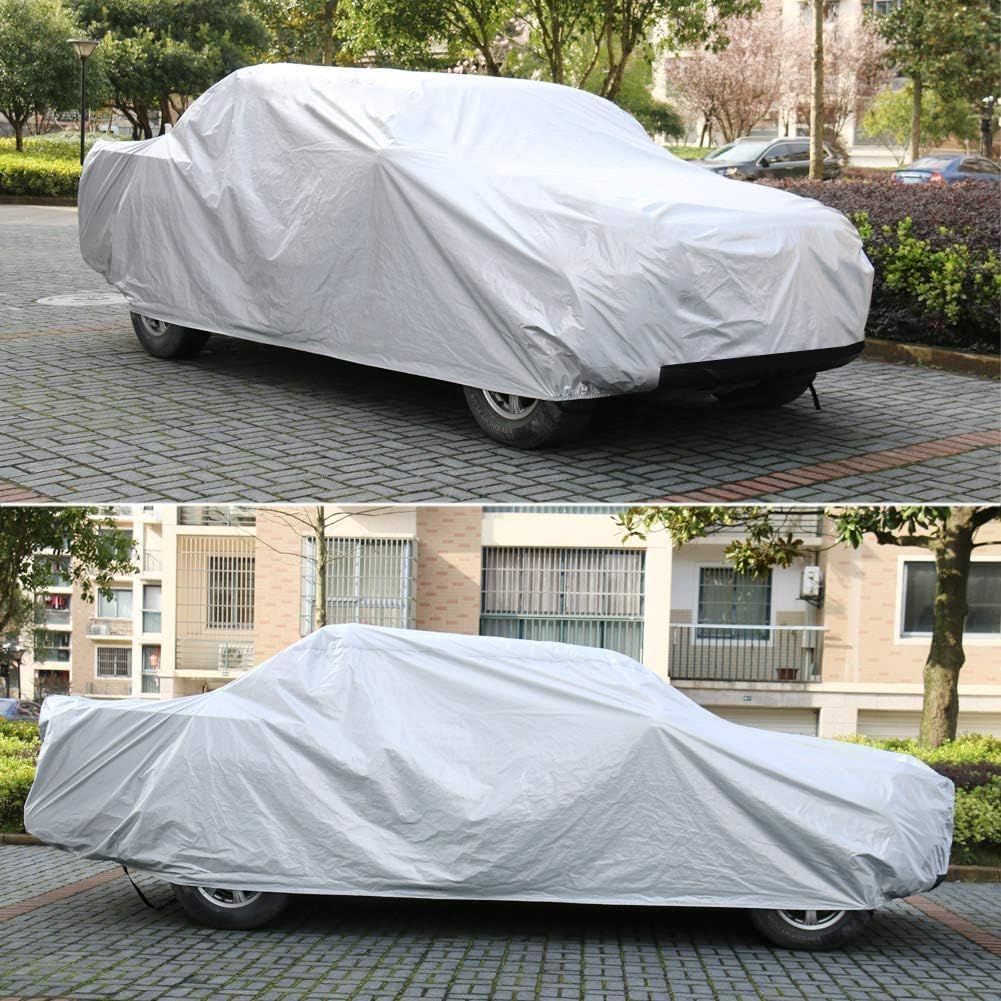 Kayme Sedan Car Cover Waterproof All Weather for Automobiles - See Vehicle Size Chart for Accurate Fit - Outdoor Full Exterior Cover Sun Rain Snow UV Protection with Zipper. Size A4 (See Size Chart)