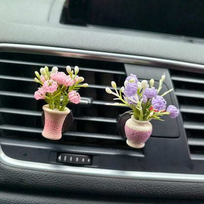Set of 4 Cute Flower Bouquet Car Air Freshener Vent Clips, Mini Artificial Flowers for Car Air Vent Decoration, Auto Interior Dashboard Ornament Accessories
