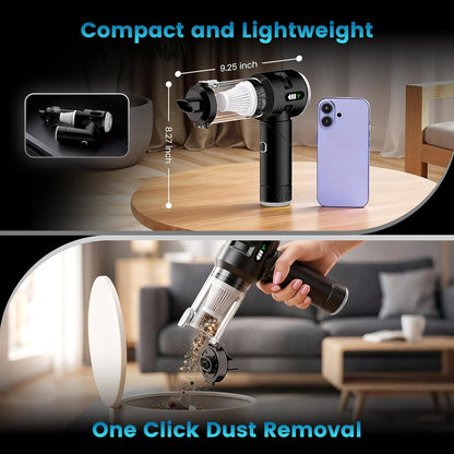 Wansimoo Handheld Car Vacuum Cleaner,25000PA Strong Cyclonic Suction Foldable Mini Vacuum Portable Cordless with Digital Display and One Touch Dust Removal for Car, Home, Office, Kitchen (Purple)