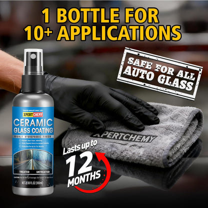XPERTCHEMY Ceramic Rain Repellant Windshield, Glass Coating Spray, Hydrophobic Protective Formula, Advanced Rain Windshield Water Repellent for Cars, Mirrors and Other Glass Surfaces
