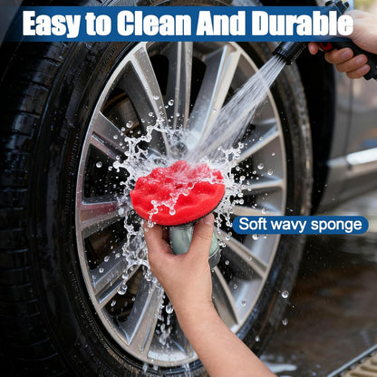 Flow Tire Shine Applicator, Reusable Car & Truck Tire Dressing Applicator, No-Drip Streak-Free Tire Shine Applicator Pad, Car Detailing Foam Sponge Pad for All Tire Shine & Gels(Black+Green)