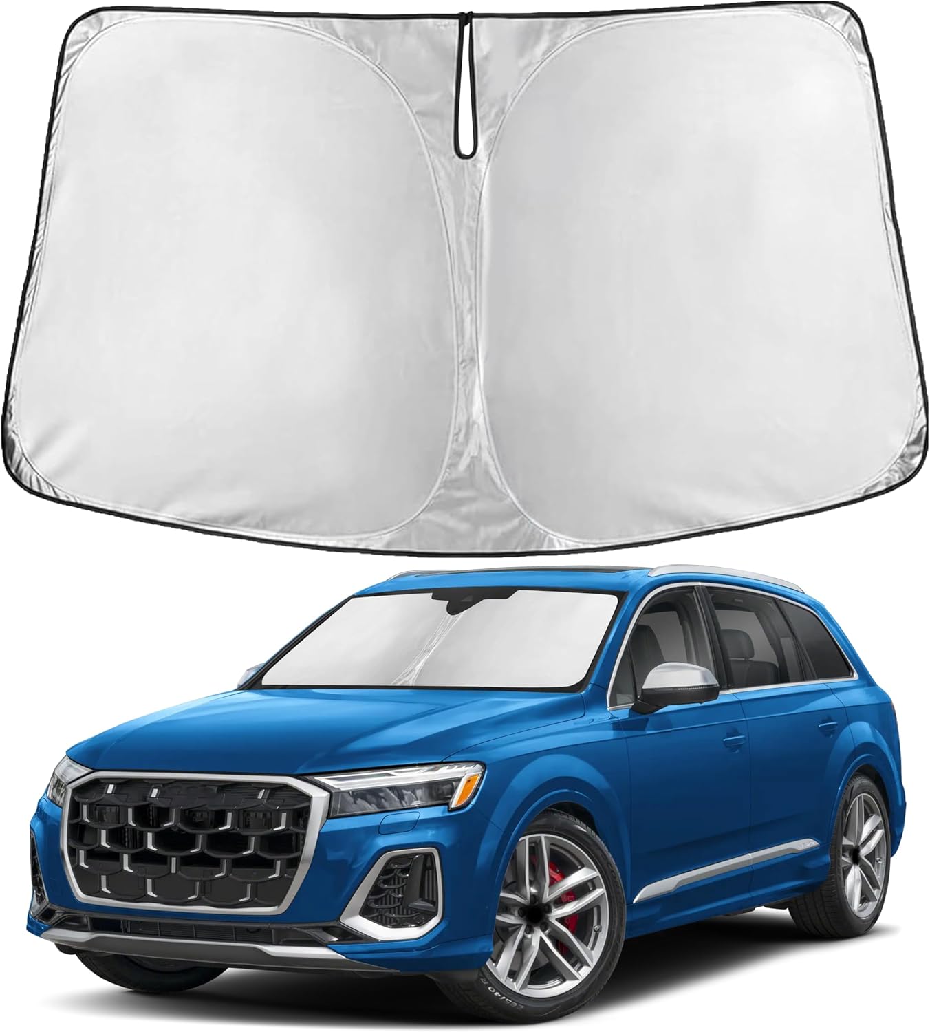 EcoNour Car Windshield Sun Shade | 2025 Upgraded Innovative No-Light-Pass Technology for Maximum Coverage | Foldable Sun Shade Keeps Your Vehicle Cool | Must-Have Car Accessories | Small (59" x 29") - Colors K