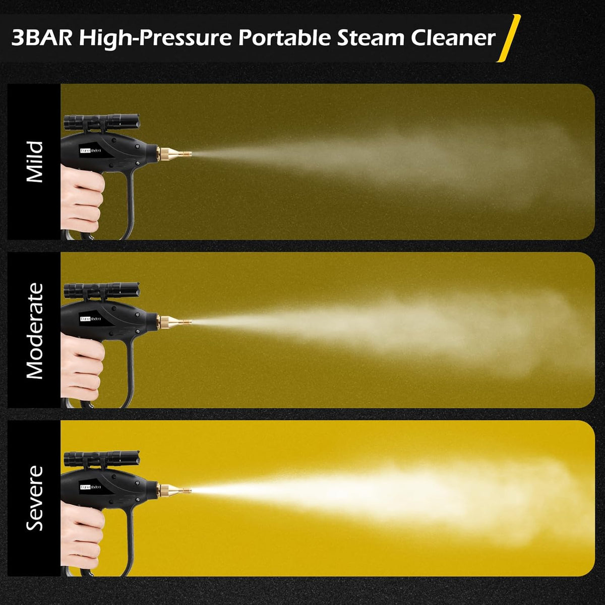 Dyna-Living Handheld Steamer for Cleaning 1700W Car Engine Steam Cleaner 248°F High Temperature Pressurized Steam Cleaner for Home, High Pressure Steam Cleaning Machine for Auto Detailing