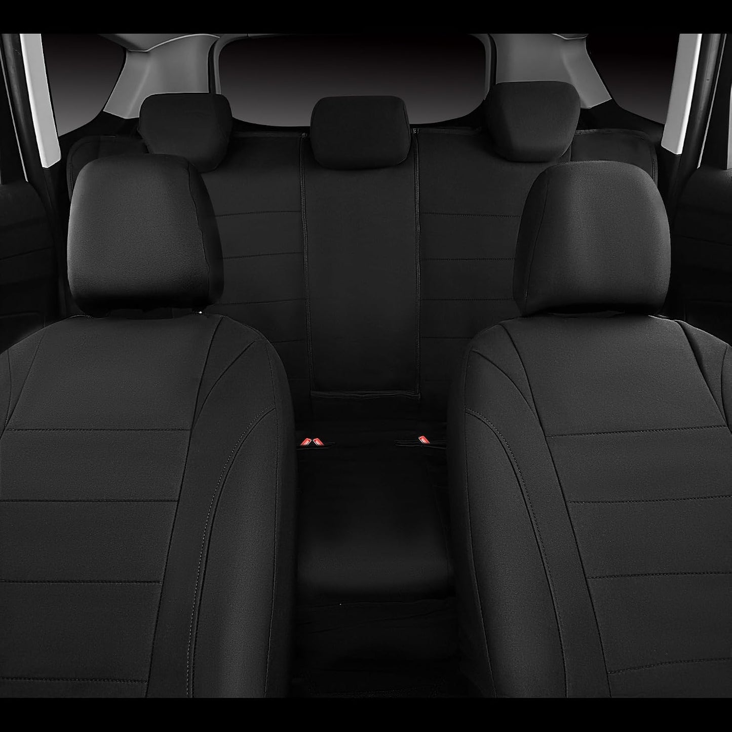 CAR PASS Waterproof Car Seat Covers Front Seats Only with 5mm Composite EVA, Neoprene Car Seat Cover with Separate Headrest Cover, Quick Setup Universal Fit for Car SUV Trucks,Airbag Compatible（Gray
