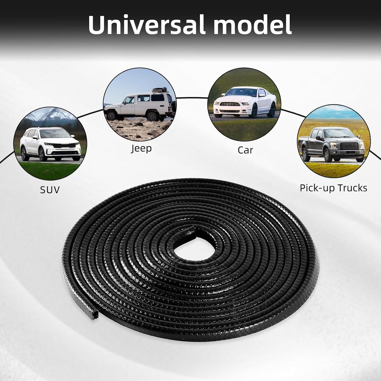 SINGARO 33Ft (10M) Car Door Edge Guard, No Glue Car Door Entry Guard Protective Strip, Rubber Edge Trim Car Door Protector, Applicable to Car, Truck, SUV and ATV, Car Exterior Accessories（Black）