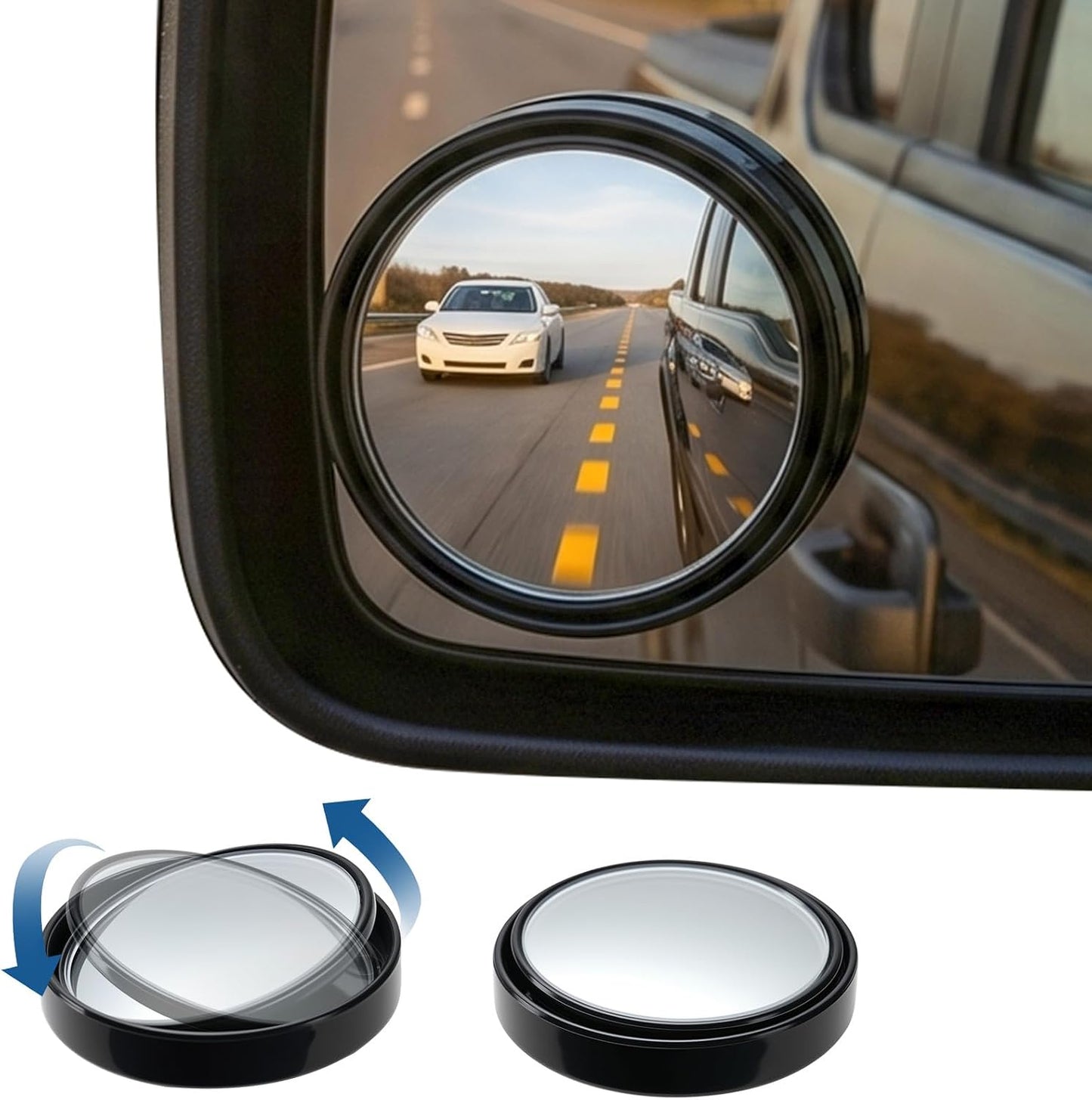 JOYTUTUS Blind Spot Mirror 2 Pack HD Frameless Convex Glass for Wide Angle View and Safer Lane Changing Compatible with Cars SUVs Trucks RVs Easy Stick On & Long Lasting Durability