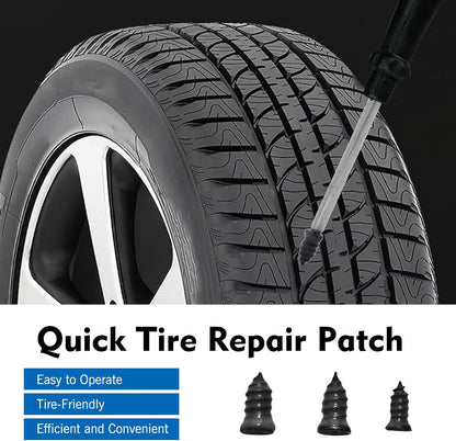 60 PCS Tire Repair Rubber Nail, Vacuum Tire Repair Kits Spiral Rubber Screws, Fast Self-Service Tool for Car, Truck, Motorcycle, Tractor Tire Puncture Repair (Black)