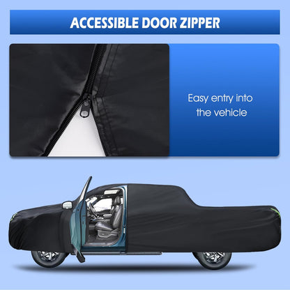 6 Layers Car Cover Waterproof All Weather for Automobiles, Size A3 with Zipper Cotton Fit for Toyota Camry, Honda Accord, Ford Mustang, Chevy Camaro/Malibu,Kia Optima/K5 (187-198 inch)