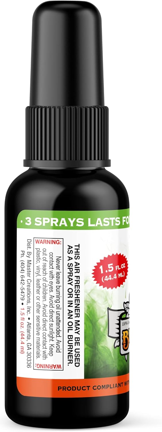 BluntPower (Baby Powder, 1 Pack) Concentrated Air Freshener Spray - Oil-Based Room Diffuser Spray - Long-Lasting Bathroom Scent, Car Freshener & Odor Eliminator - Colors A