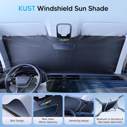 KUST Windshield Sun Shade for Toyota RAV4 2019-2022 2023 2024 2025 2026 Window Accessories Shade Sun Visor Cover Foldable Block UV Rays - Colors F