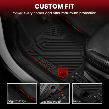 LASFIT Floor Mats for Jeep Grand Cherokee WL 2022-2025 2026 5-Seat (Include 4xe, NOT for L), All Weather TPE Custom Fit Car Mats Floor Liners Cargo Liner Cargo Mat Trunk Mat Black