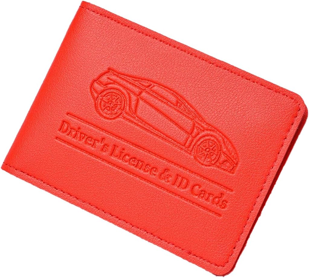 Car Registration and Insurance Holder, Leather Vehicle Document Card Glove Box Organizer, Essential Small Auto Driver License Case, Universal Automotive Interior Accessories(Black)