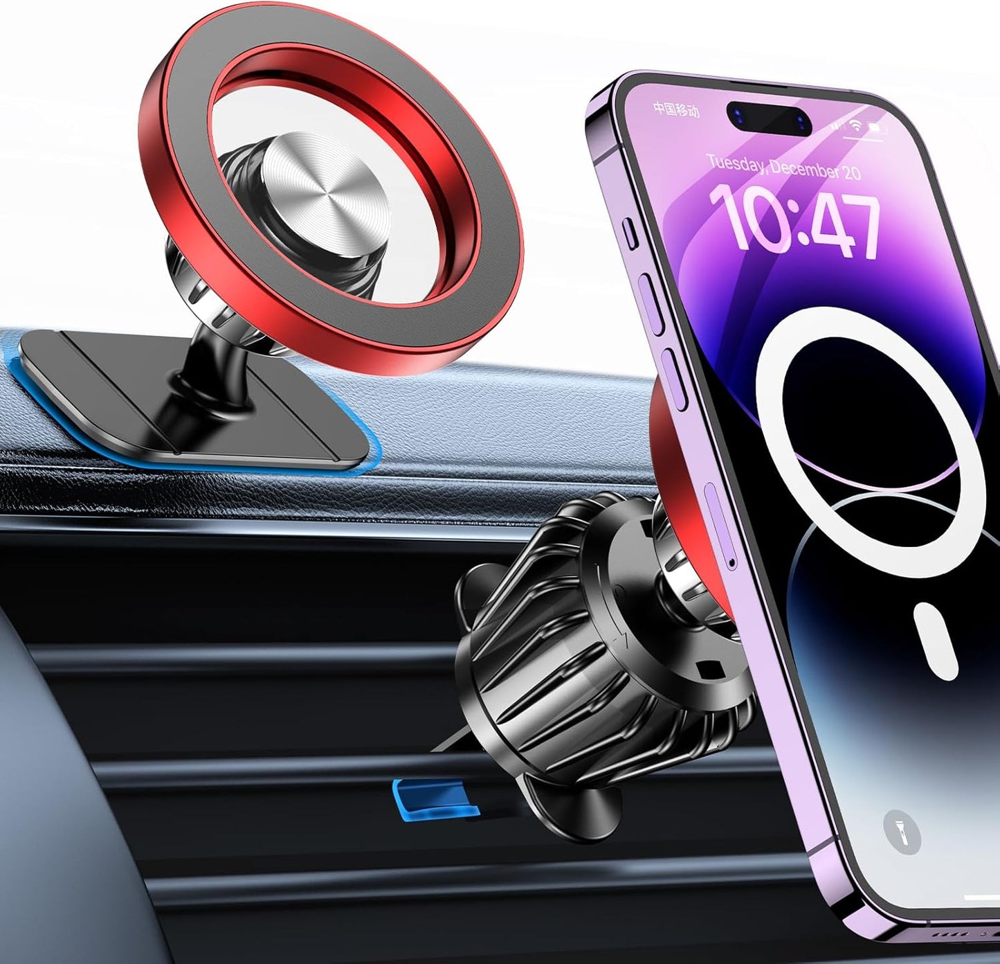 Kaistyle for Magsafe Car Mount【Strong Magnets】Magnetic Phone Holder for Car Phone Holder Mount Dash Mounted Holders Phone Holders for Your Car Accessories for Women Men for iPhone 17 Pro Max 16 15 14