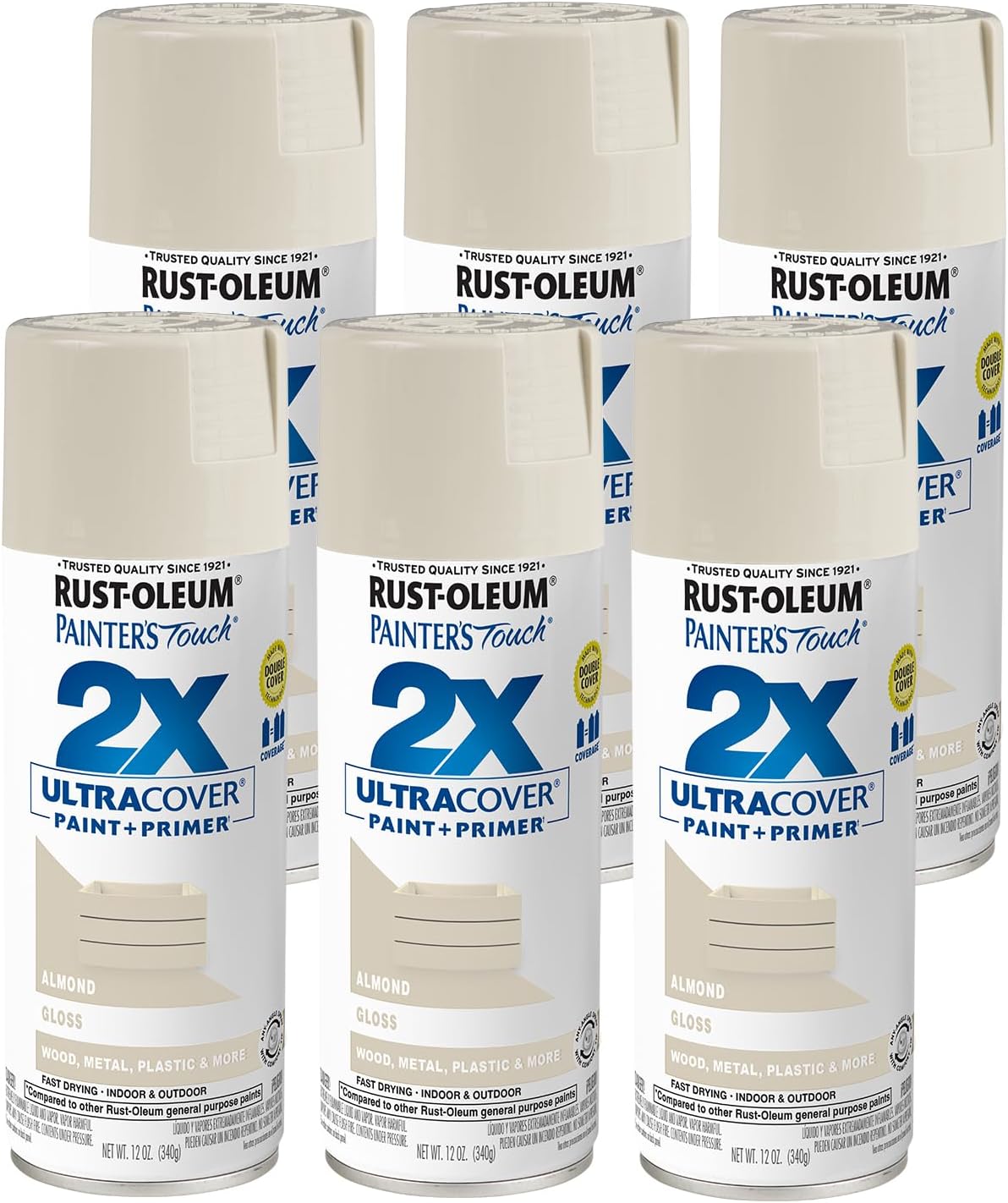 Rust-Oleum 334029 Painter's Touch 2X Ultra Cover Spray Paint, 12 oz, Gloss Clear - Colors E